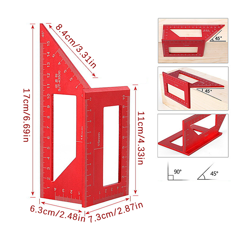 Workshop Tools For Carpentry - Многофункциональный угломер 45/90 градусов из алюминиевого